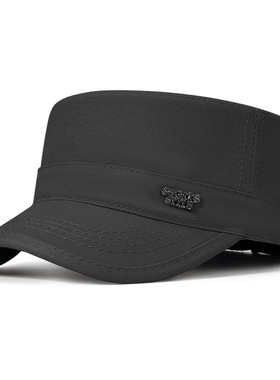 四季男士纯棉平顶帽休闲复古爸爸帽新款户外防风百搭鸭舌封口帽子