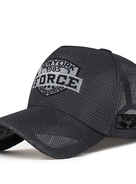 夏季全镂空透气五片网纱帽子男女士青年字母遮阳防晒显脸小棒球帽