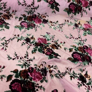 粉底真丝底布棉绒镂空真丝绒桑蚕丝绒布料连衣裙旗袍衬衣服装 面料