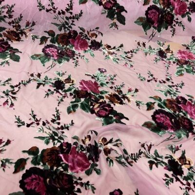 镂空真丝绒桑蚕丝绒布料