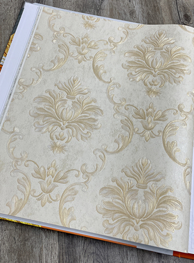 3D立体欧式奢华客厅卧室书房黄色大花墙纸全屋餐厅床头电视背景墙