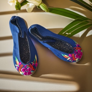 千层底绣花鞋杨丽萍风老绣绣花鞋套脚刺绣鞋国风绣鞋古风34码半