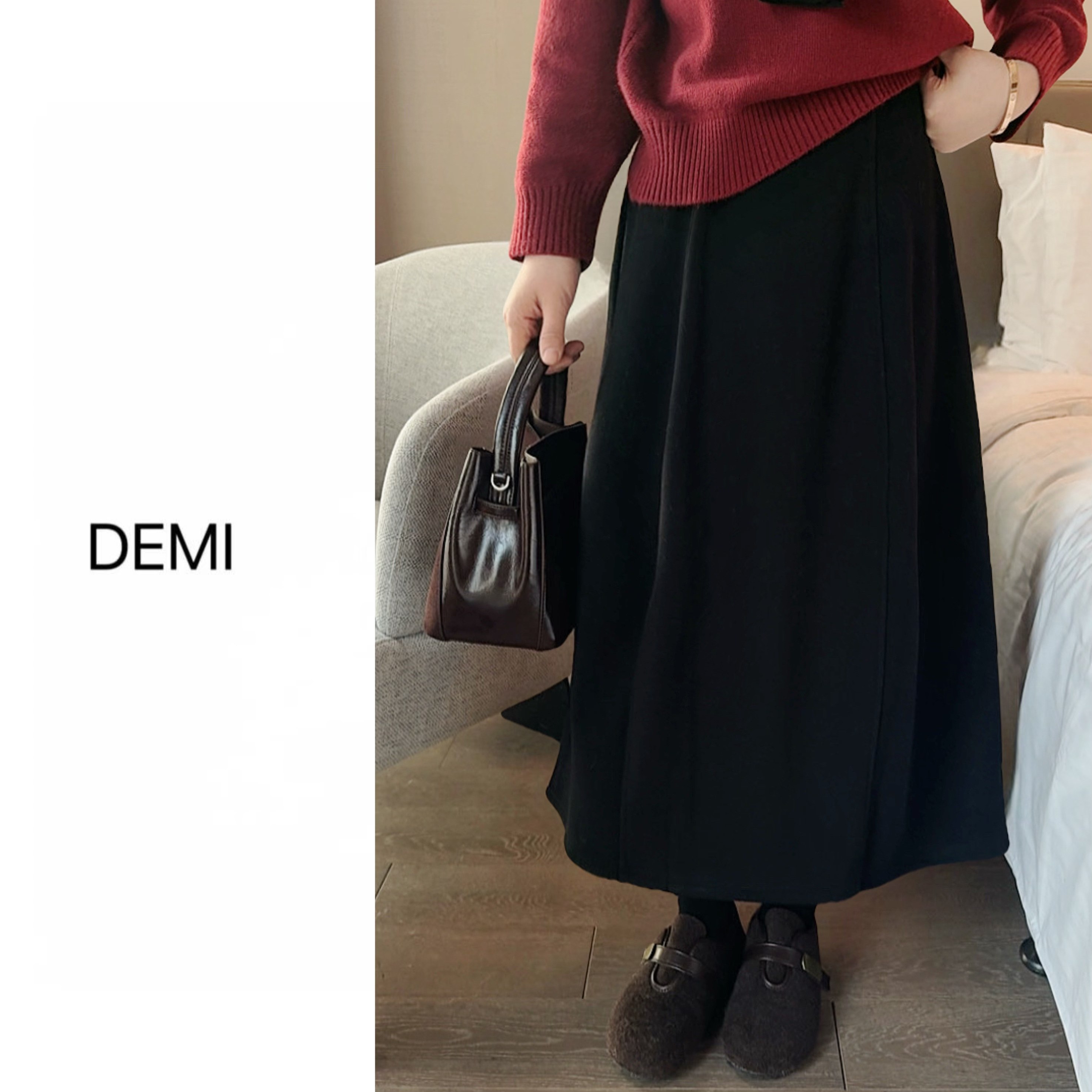 MISS RUILI 定制 秋冬高腰极简风毛呢中长款气质半身裙F1560,女装/女士精品,半身裙,淘宝优惠券,粉丝福利购,淘宝优惠卷
