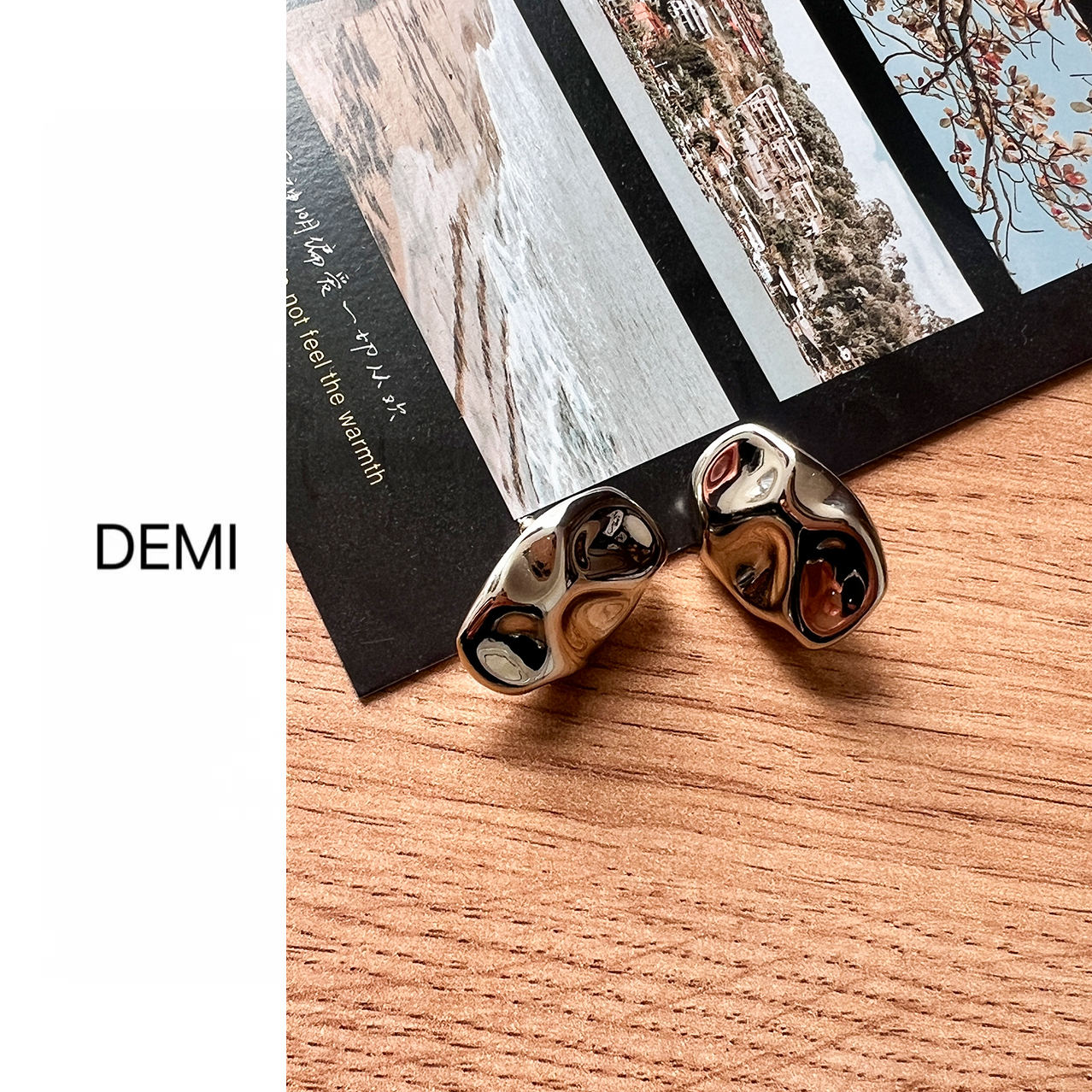 MISS RUILI 定制 新款小众设计感褶皱耳钉高级感独特耳环F1405