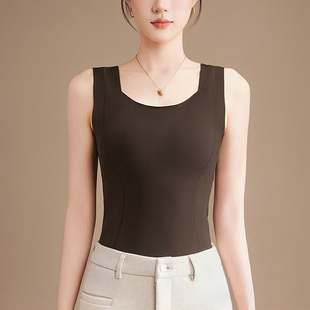MISS 定制秋冬羽绒保暖背心女免穿文胸固定杯打底上衣F1411 RUILI