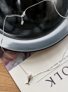 MISS RUILI定制 春季新款高级感冷淡时尚ins风配饰海豚项链F1774