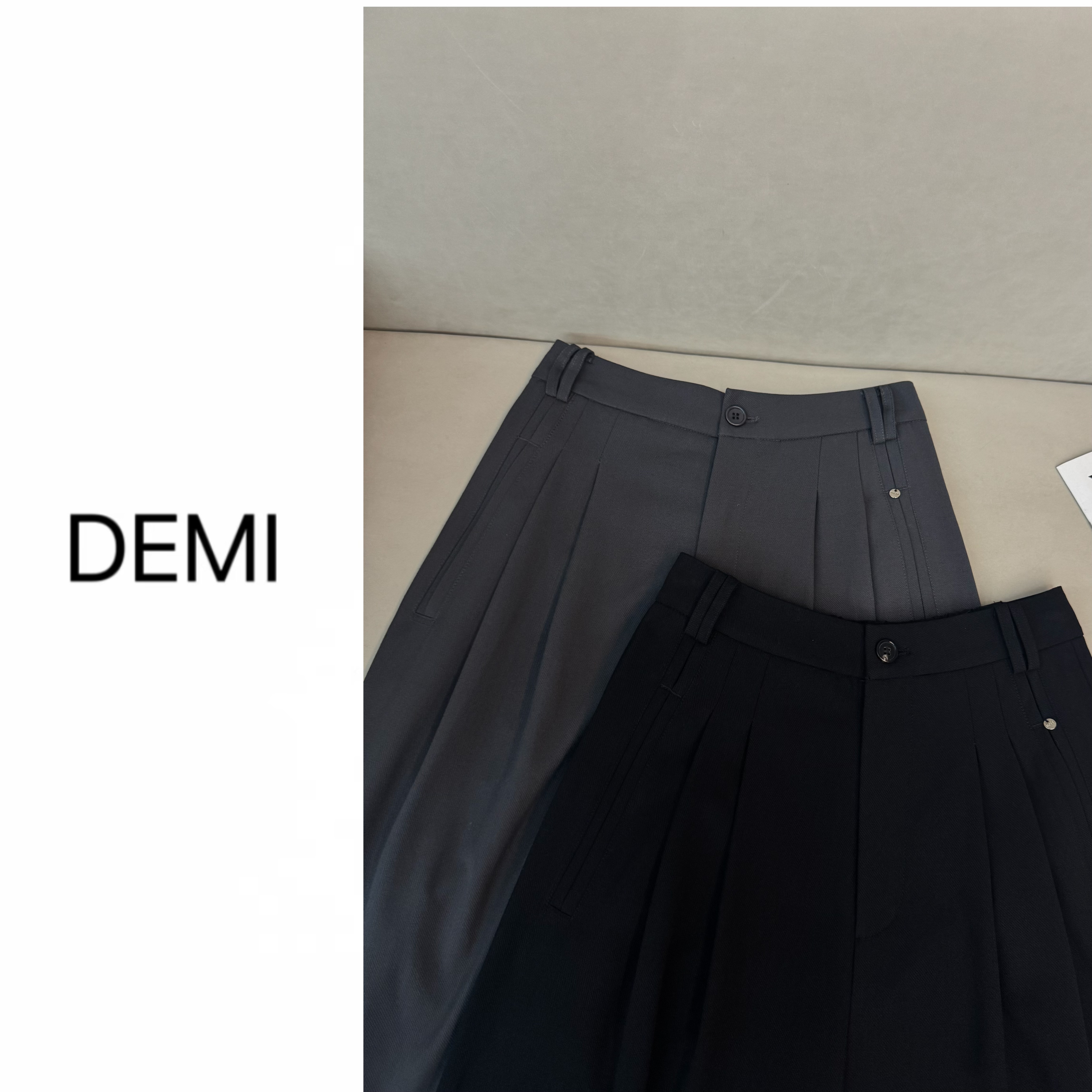 高腰显瘦百搭垂顺西装阔腿裤