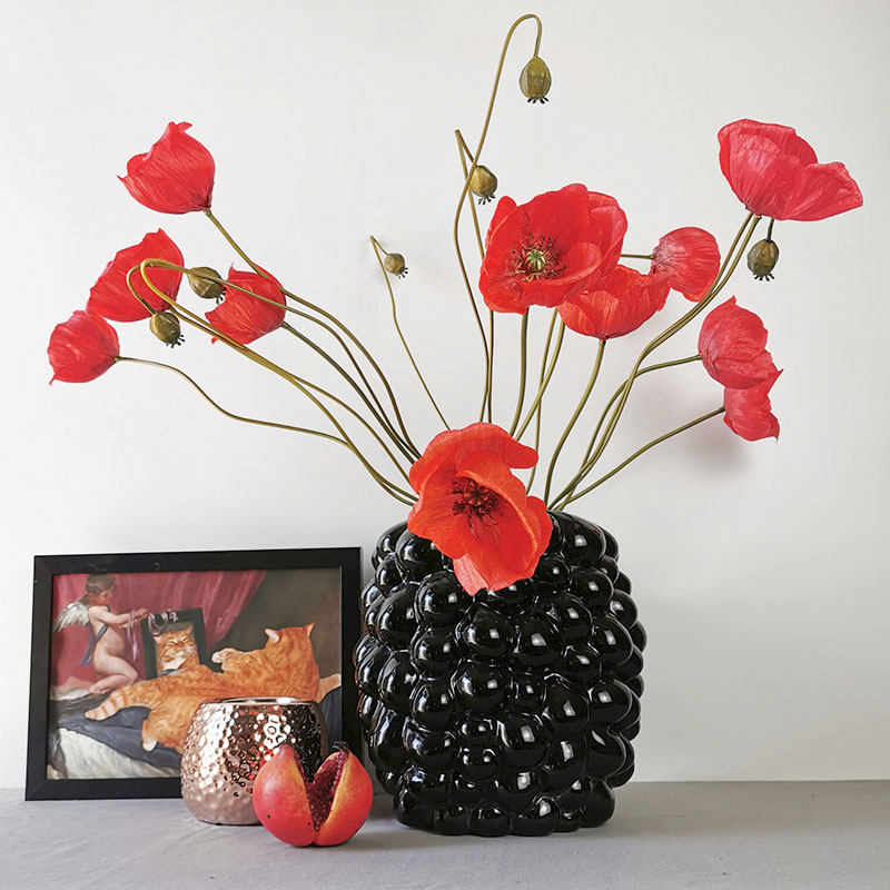 大支罂粟假花仿真花 客厅落地大花插花虞美人 商店服装饰大烟花
