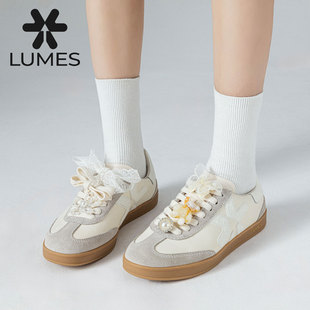 LUMES&YHGM平底真皮德训鞋 运动休闲百搭 女2026早春新款