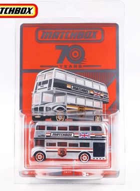 美泰火柴盒70周年限定伦敦双层巴士公交车合金模型男孩玩具HPN17