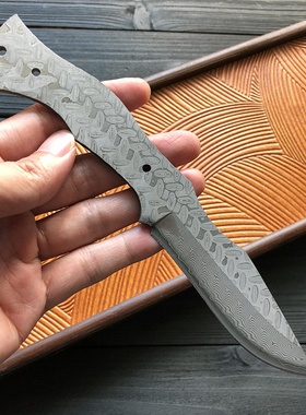 10cr15M0V钢芯高硬度大马士革花纹钢胚手工diy户外小刀胚水果刀