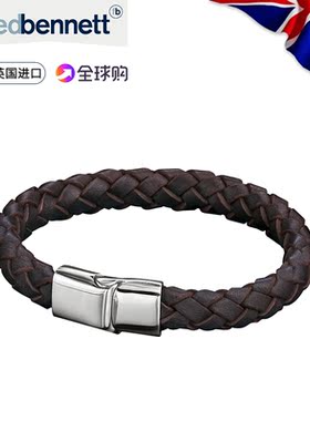 fredbennett英国进口男士饰品经典百搭礼物精工皮手链钛钢扣B3673