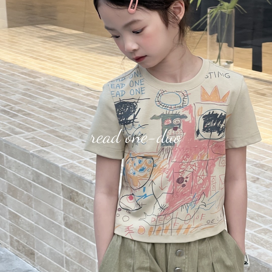 韩系25年夏新款儿童短T