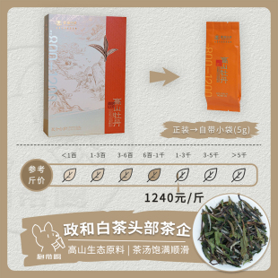 【单泡】云根 政和高山2023一级白牡丹福建试喝白茶品鉴装