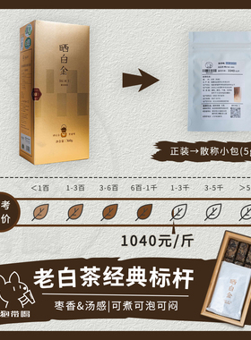 【单泡】品品香 晒白金1641 福鼎市老白茶紧压寿眉茶叶茶样试喝装