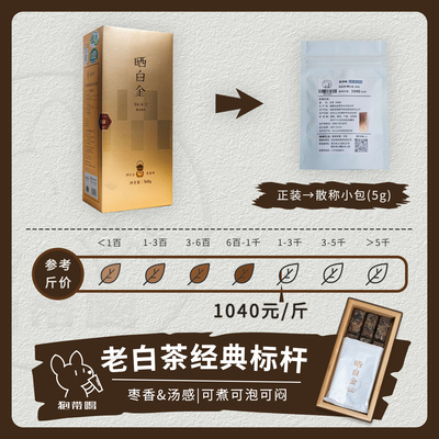 【单泡】品品香晒白金1641老白茶