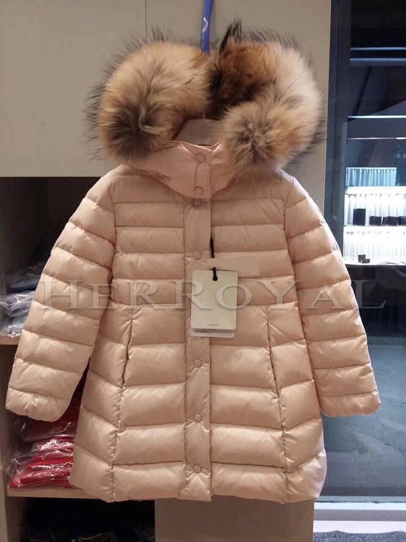 洋气90%中大童连帽毛领羽绒服