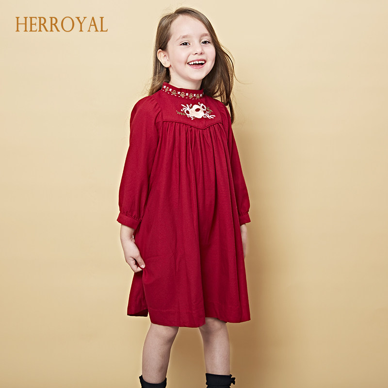 Herroyal法式刺绣女童连衣裙