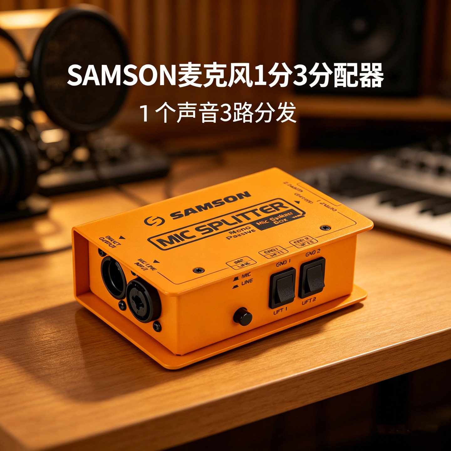 SAMSON山逊Mic Splitter 麦克风话筒一分三分配器 音频隔离变压器