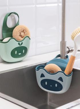 3655创意可调节按扣式水槽收纳挂篮厨房置物架水龙头海绵沥水挂袋