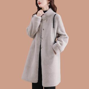 皮毛一体2025新款爆款海宁皮草外套女年轻款貂绒中长款毛毛大衣厚