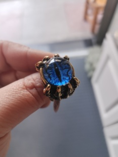 海外回流收藏18k鎏金老戒指老板大扳指高颜值轻奢男款饰品复古风