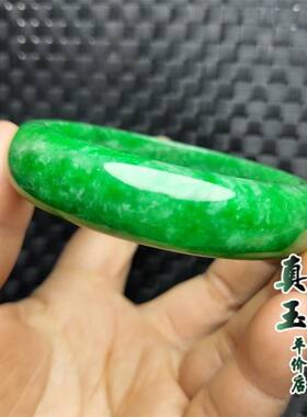 干青色扁条手镯铁龙生绿手镯手环如意玉镯保平安招财