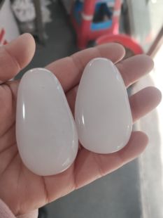 新疆和田玉手把件 羊脂白玉籽料原石手把件白玉原石手玩件把玩