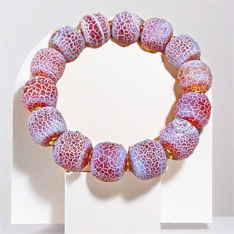 龙鳞赤血西玛雪灵玉石玛瑙手串去湿寒手链千年稀世风化