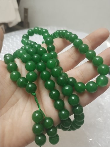 冰透阳绿色精雕冰种正品高档满绿108颗佛珠手链项链玉