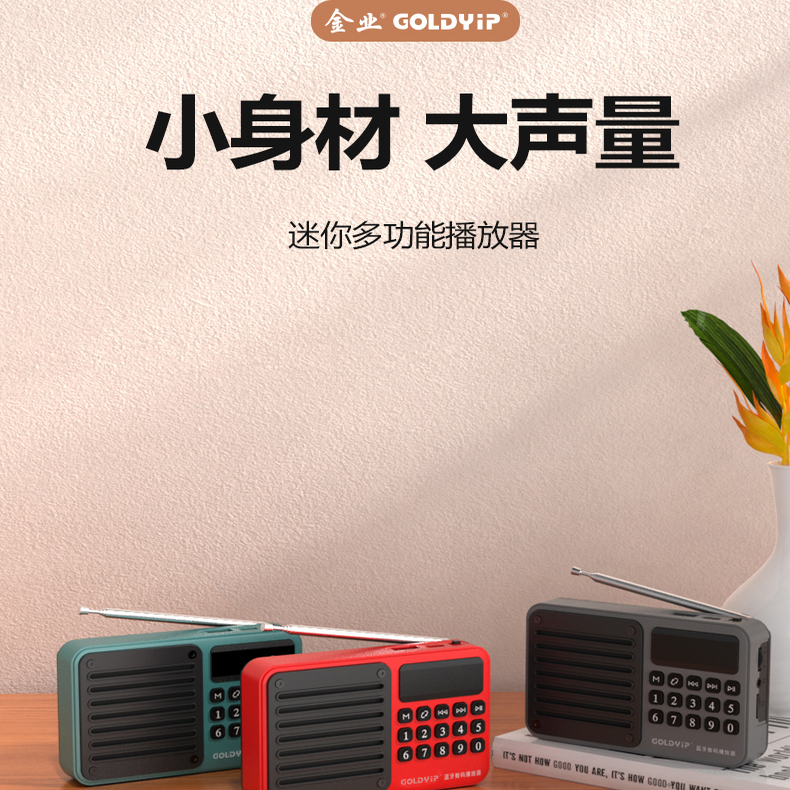 Goldyip/金业  收音机老人专用播放器插卡蓝牙听歌大声老年人