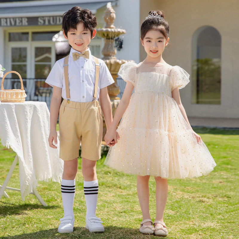 六一儿童表演服装小学生合唱演出服幼儿园毕业礼服女童舞蹈