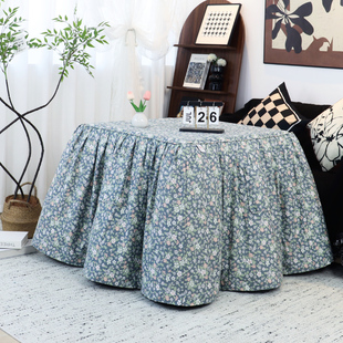 新款纯棉加厚烤火被罩子烤火架罩长方形电暖桌茶几被罩套电暖炉被