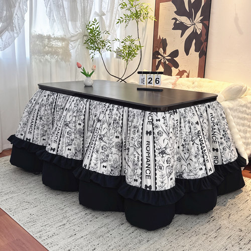 新款滑轨道款电暖桌烤火罩可拆洗拉链款烤火被加厚侧挂式烤火罩