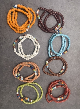 非洲贸易珠 小米琉璃珠混色手串链 夏天百搭饰品配饰 文玩diy散珠