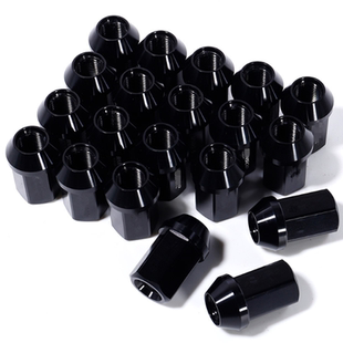 汽车轮毂改装螺丝7075-T6锻造轮胎螺母19号外六角35MM长锥面螺帽