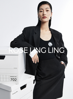 RoseLingLing双面型格 可拆卸设计精纺羊毛极简廓形西装/半身裙