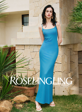 ROSELINGLING【超模裙】高弹莱赛尔针织长裙包臀卡戴珊吊带连衣裙