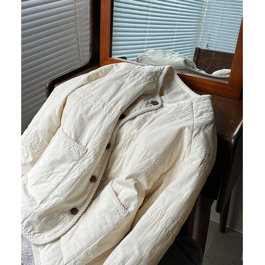 韩系小清新羊毛棉加绒轻薄款宽松棉衣外套女冬季棉服