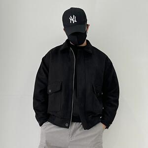 8815-P170冬季翻领棉衣男士宽松加绒加厚大码工装夹克-XZ1305