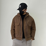 A619-p188美式工装棉衣男冬季加厚保暖连帽外套宽松大码面包服，男装棉衣，星座1305