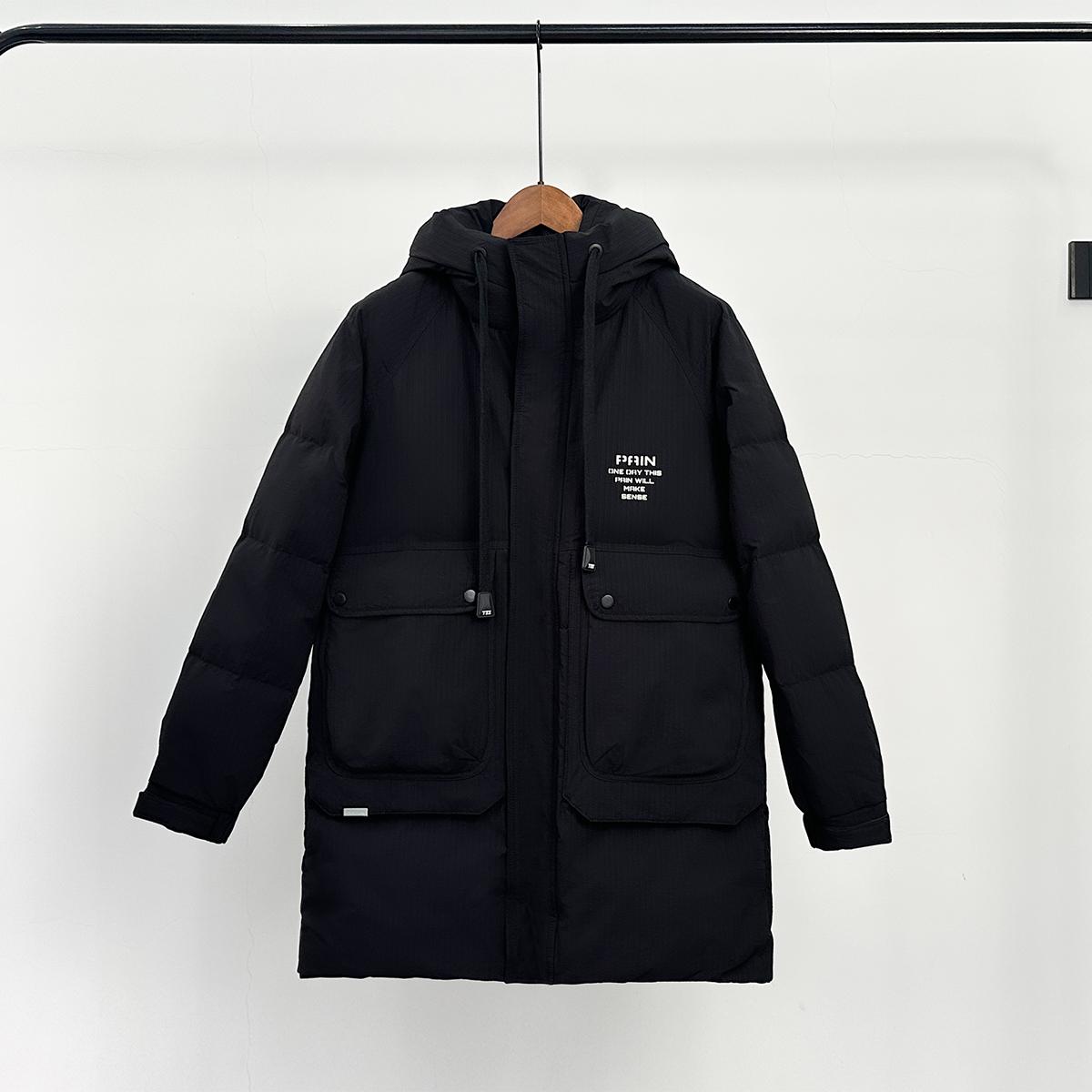 813-P220新款中长款羽绒服男士宽松大码工装加绒加厚保暖夹克,男装夹克,星座1305