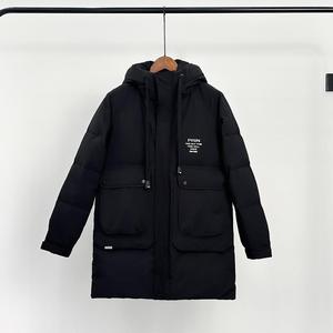813-P220新款中长款羽绒服男士宽松大码工装加绒加厚保暖夹克图片