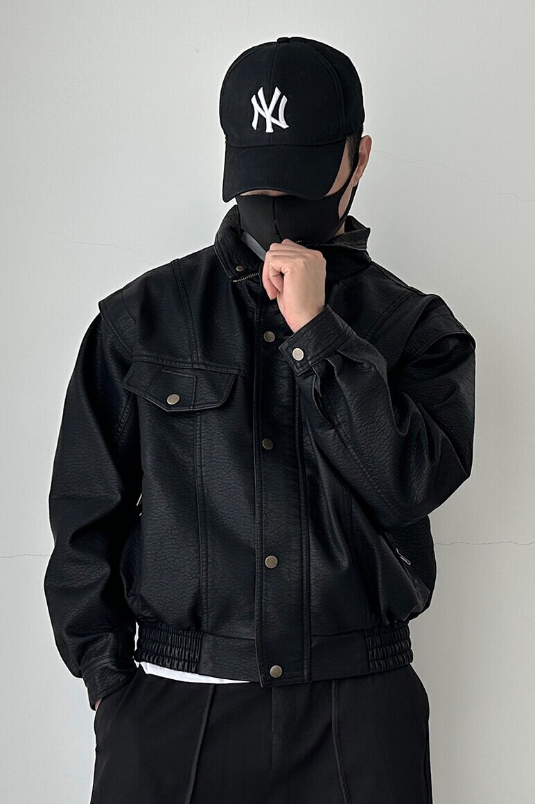 C05-新款日系美式立领男皮衣加绒加厚宽松大码夹克机车服XZ1305,男装夹克,星座1305