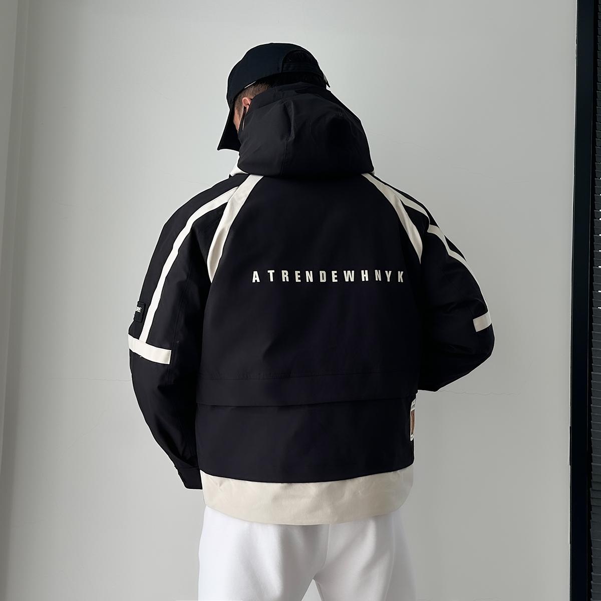 A3302-P180新款冬季连帽羽绒服男士拼色宽松大码加厚工装夹克,男装夹克,星座1305