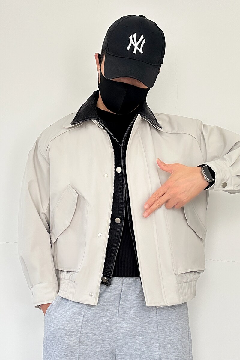 8509-P135新款翻领棉衣男宽松假两件加绒短款大码夹克纯色外套,男装夹克,星座1305