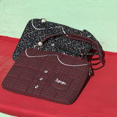 3gegu三个菇 刺绣手提单肩防摔防震电脑包笔记本电脑包 大容量包