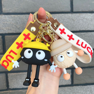 千与千寻钥匙扣可爱黑煤球硅胶公仔挂件情侣汽车包包挂饰小礼品