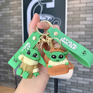 跨境星球大战尤达宝宝钥匙扣链情侣书包小挂件挂饰礼物小礼品