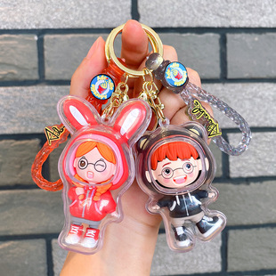 新款兔子女孩钥匙扣小熊男孩硅胶公仔挂件情侣汽车包包挂饰小礼品